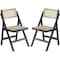 Isl Furnishings Ibiza Rattan Modern Folding Chair 2, Black, PR CH52DC-2PK-BLACK - alternate 2